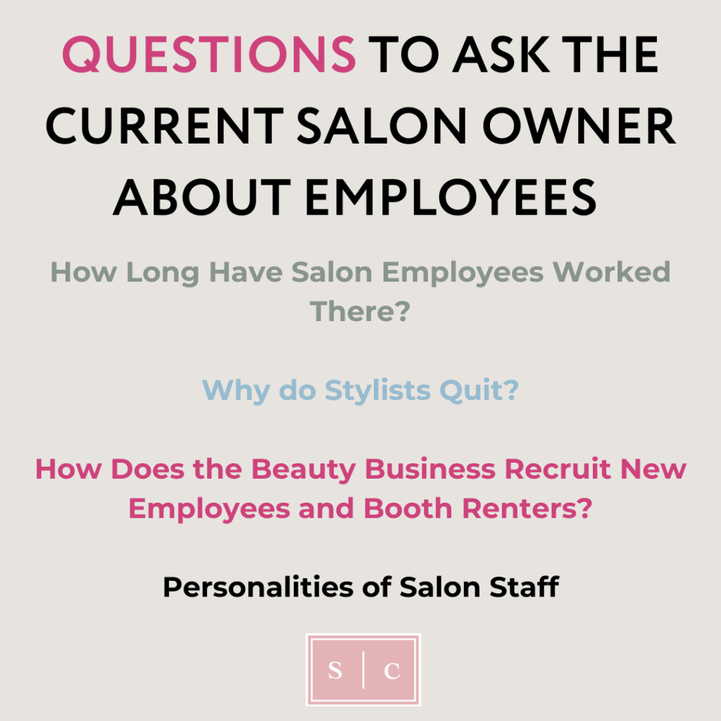 things for a salon buyer to think about to ask a seller in a salon acquisition