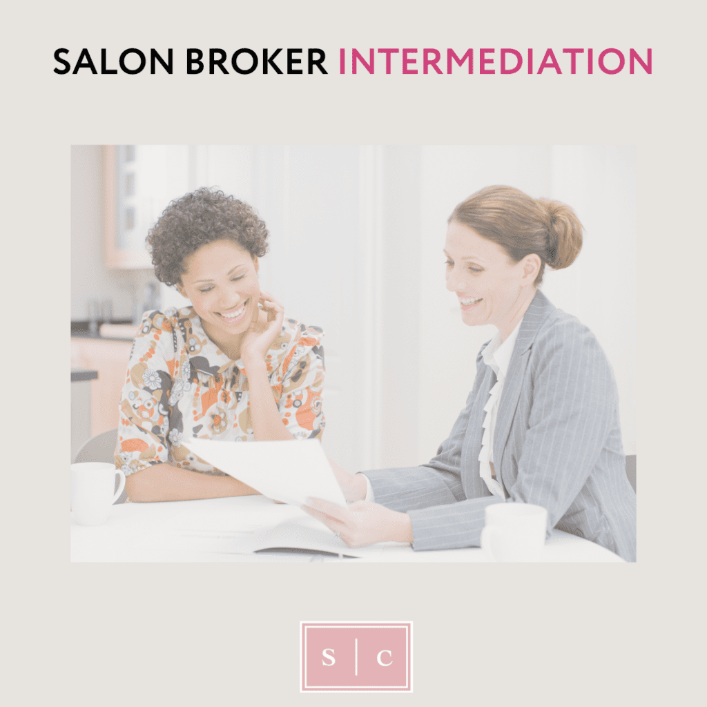 photo showing a broker helping with the sale of a salon