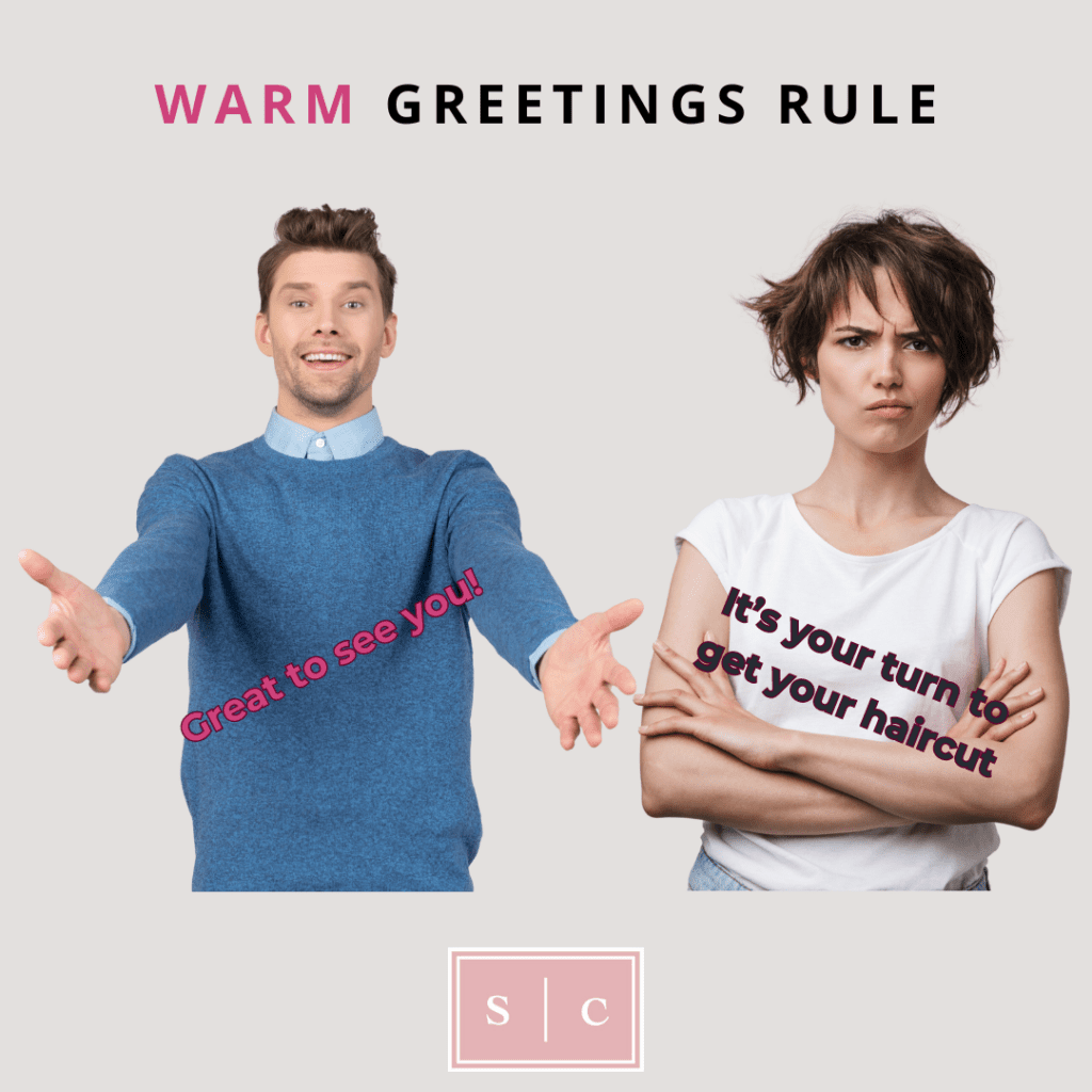 different ways to greet a salon client