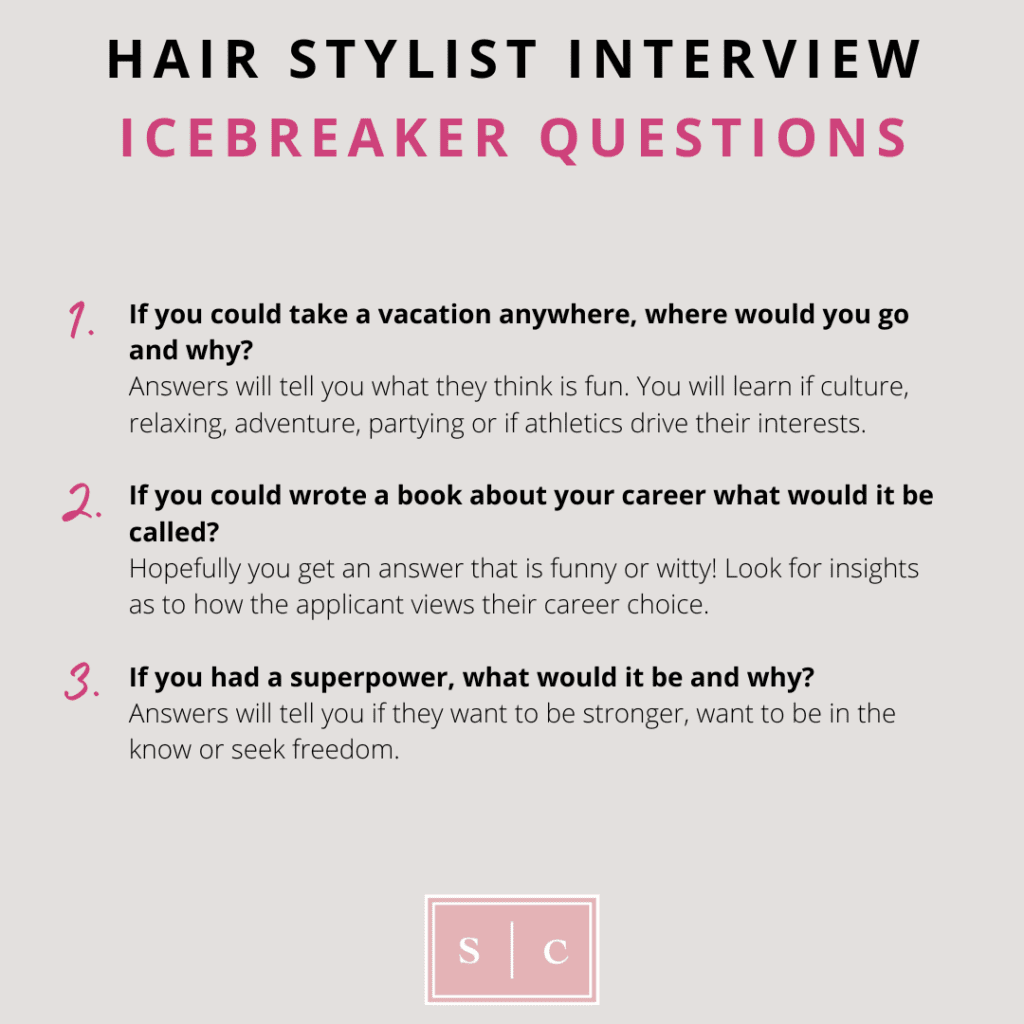 fun salon interview questions