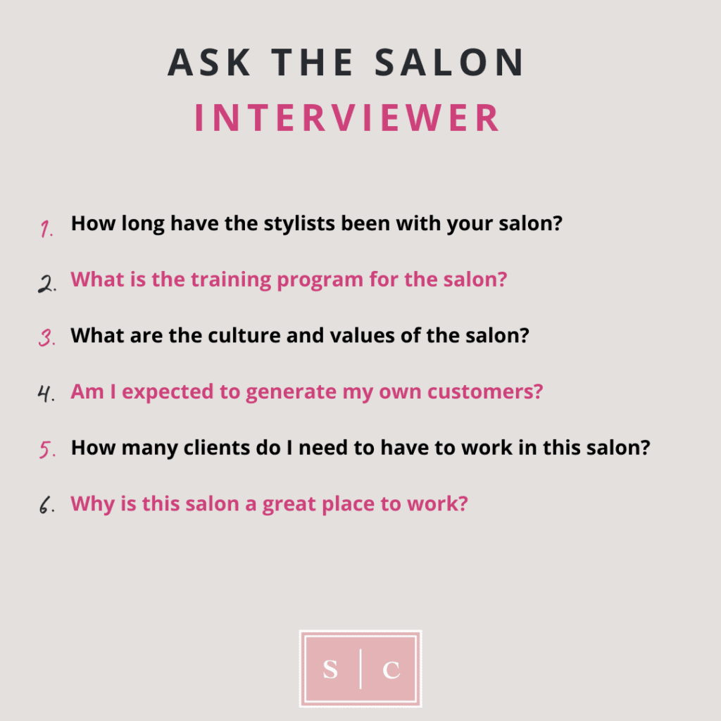 what to ask in a salon interview
