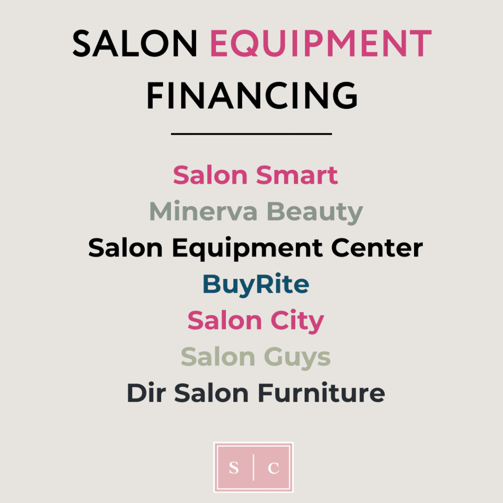 list of businesses that offer lending to buy salon equipment