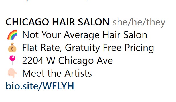 salon description examples